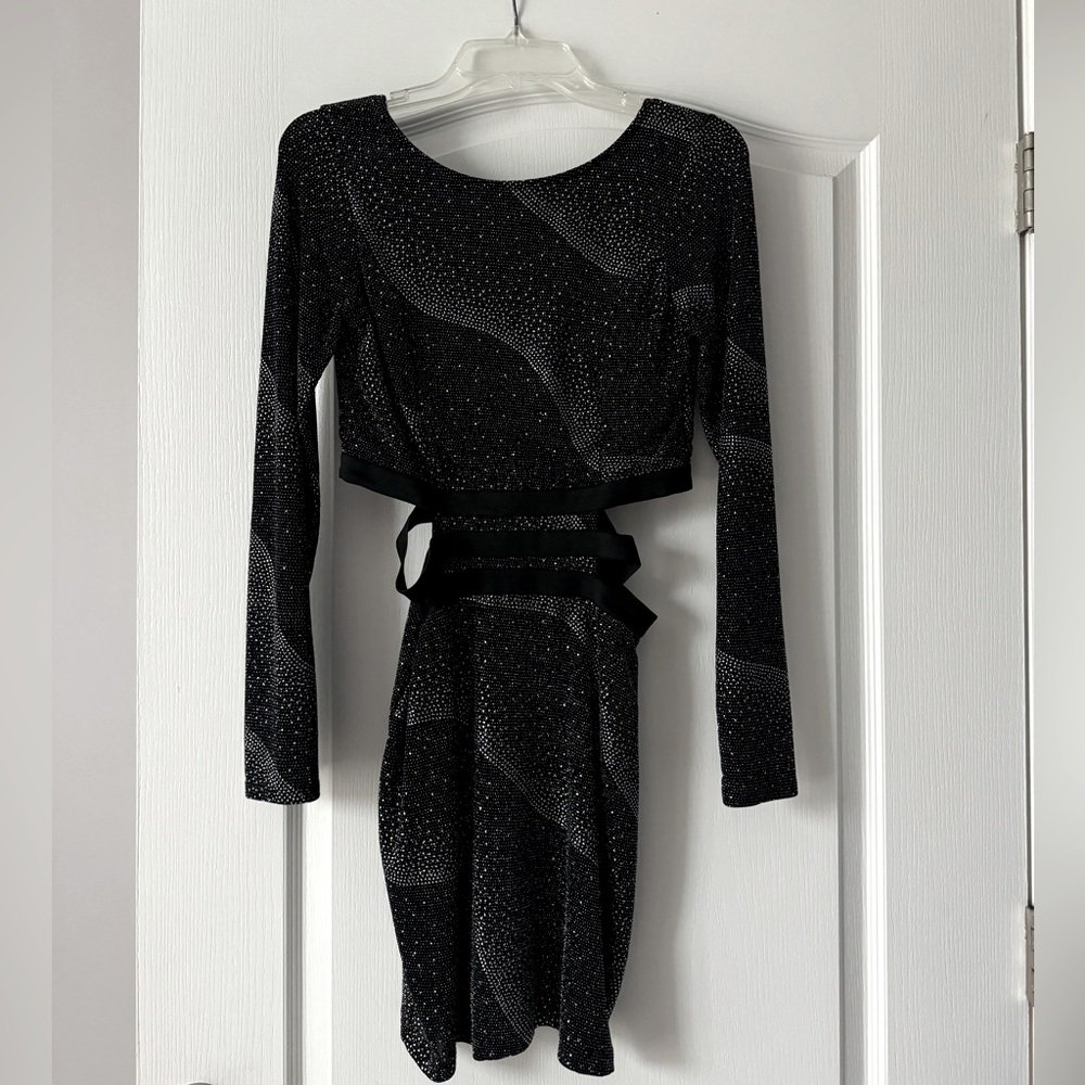 Arden B glitter dress with cutouts